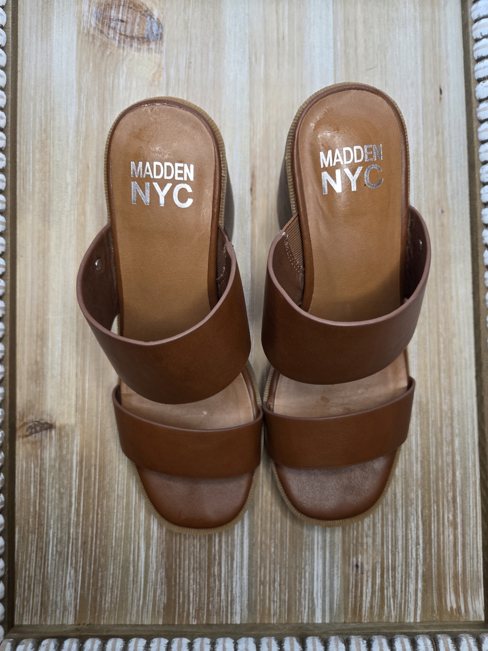 Madden NYC Women's Tan Block Heel